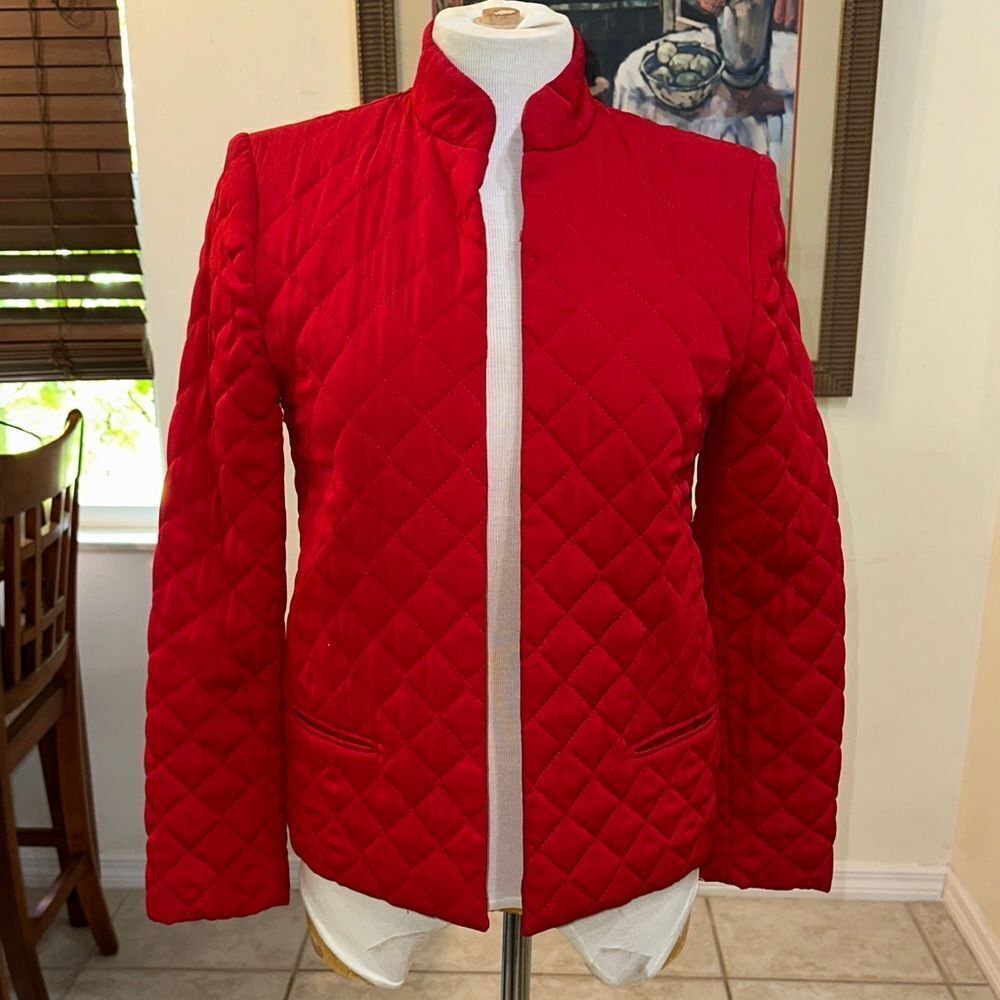 Helene Sidel Jacket - Women’s Red Puffer w/ Pockets Size 6